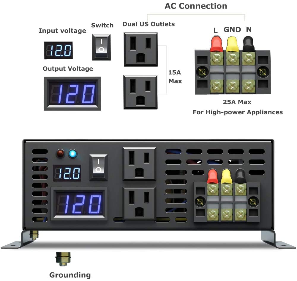 Reiner Sinus-Wechselrichter, 3 – Inverter Pure Sine Wave 60Hz 120V 3000W Bewertung und Preis